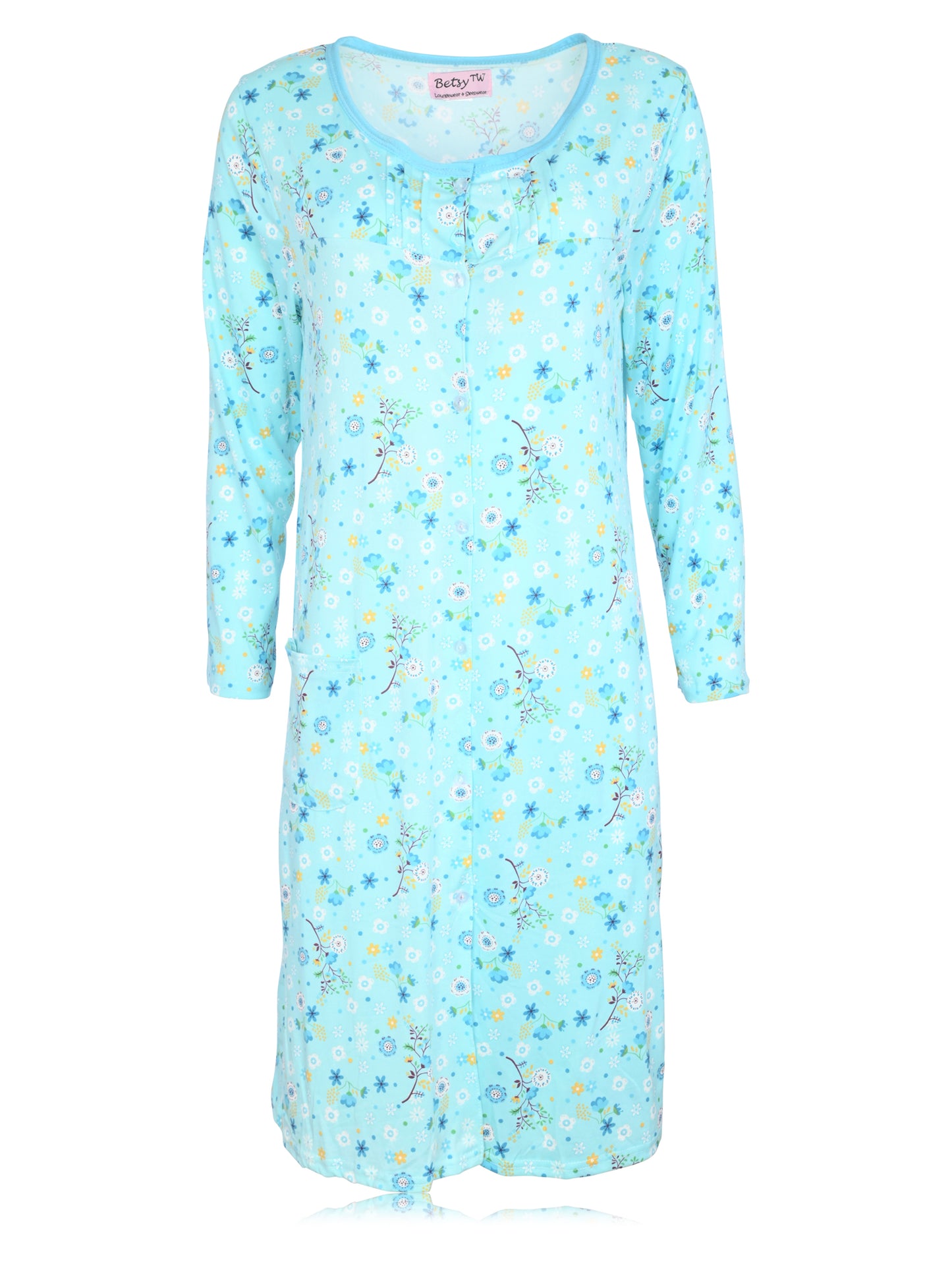 JEFFRICO Womens Long Sleeve Nightgowns Sleepwear Soft Pajama Dress Nightshirts