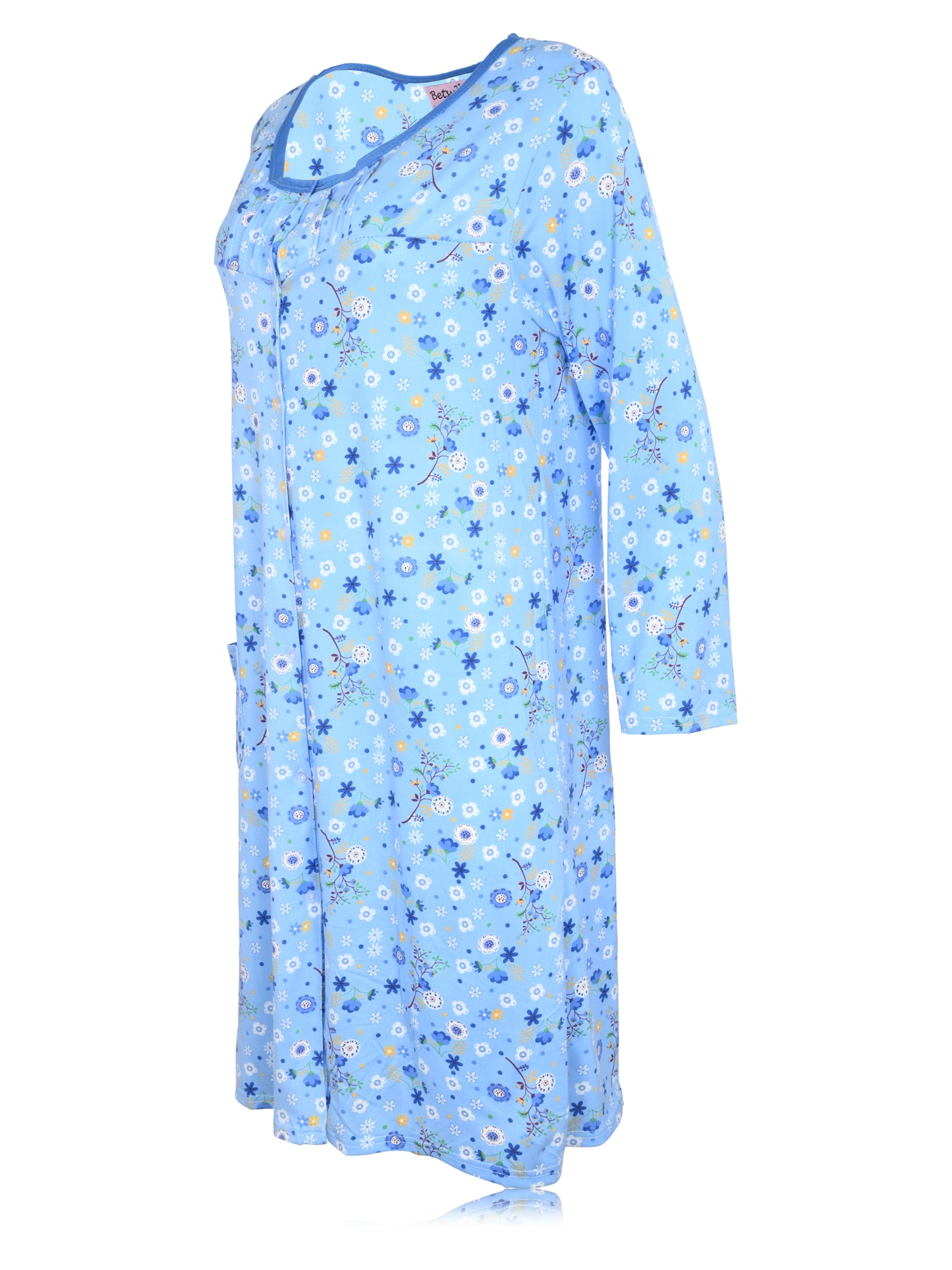 JEFFRICO Womens Long Sleeve Nightgowns Sleepwear Soft Pajama Dress Nightshirts