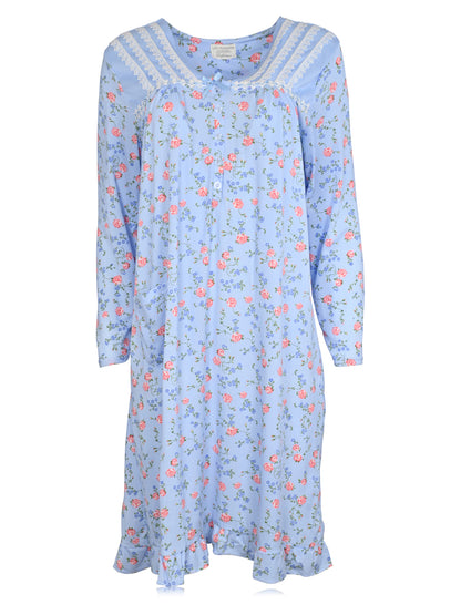 JEFFRICO Womens Long Sleeve Nightgowns Sleepwear Soft Pajama Dress Nightshirts