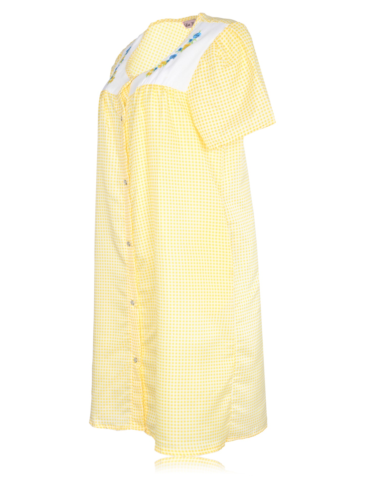 JEFFRICO House Dresses for Women with Pockets - Lightweight Breathable Short Sleeve Muumuu & Nightgowns - Snap Front Housecoat and Dusters for Women