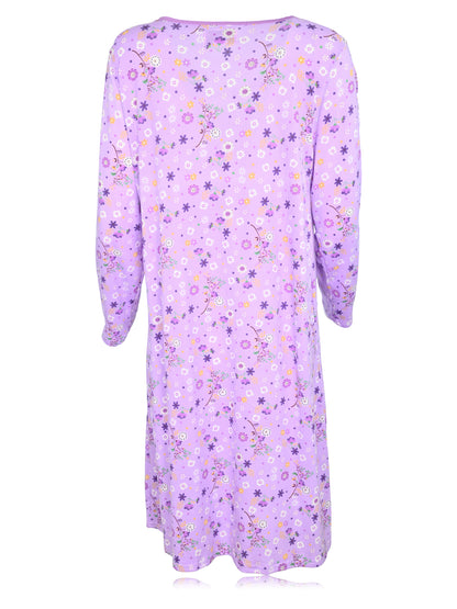 JEFFRICO Womens Long Sleeve Nightgowns Sleepwear Soft Pajama Dress Nightshirts
