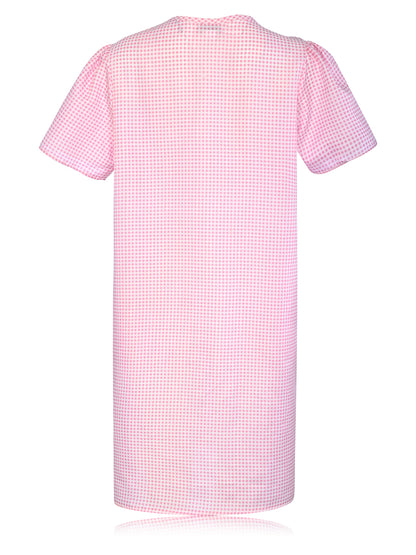 JEFFRICO House Dresses for Women with Pockets - Lightweight Breathable Short Sleeve Muumuu & Nightgowns - Snap Front Housecoat and Dusters for Women