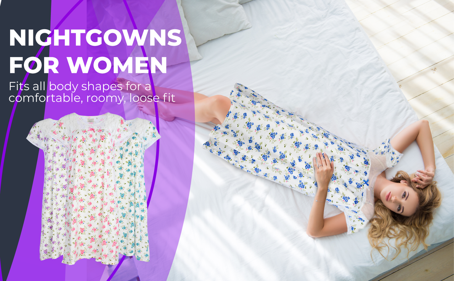 JEFFRICO Womens Nightgowns Sleepwear Soft Pajama Dress Nightshirts