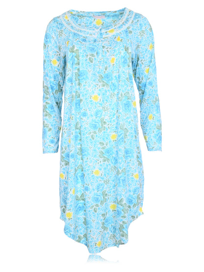 JEFFRICO Womens Long Sleeve Nightgowns Sleepwear Soft Pajama Dress Nightshirts