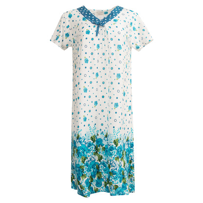 JEFFRICO Womens Nightgowns Short Sleeve Sleepwear Soft Pajama Dress Nightshirts