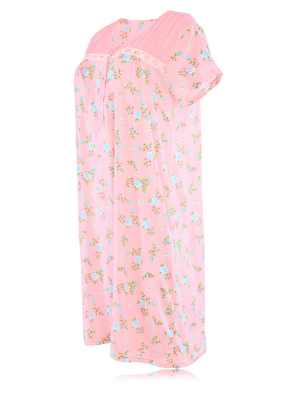 JEFFRICO Womens Short Sleeve Nightgowns Sleepwear Soft Pajama Dress Nightshirts