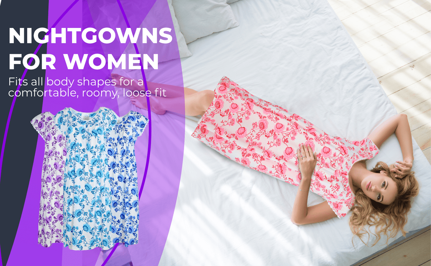 JEFFRICO Womens Nightgowns Sleepwear Soft Pajama Dress Nightshirts