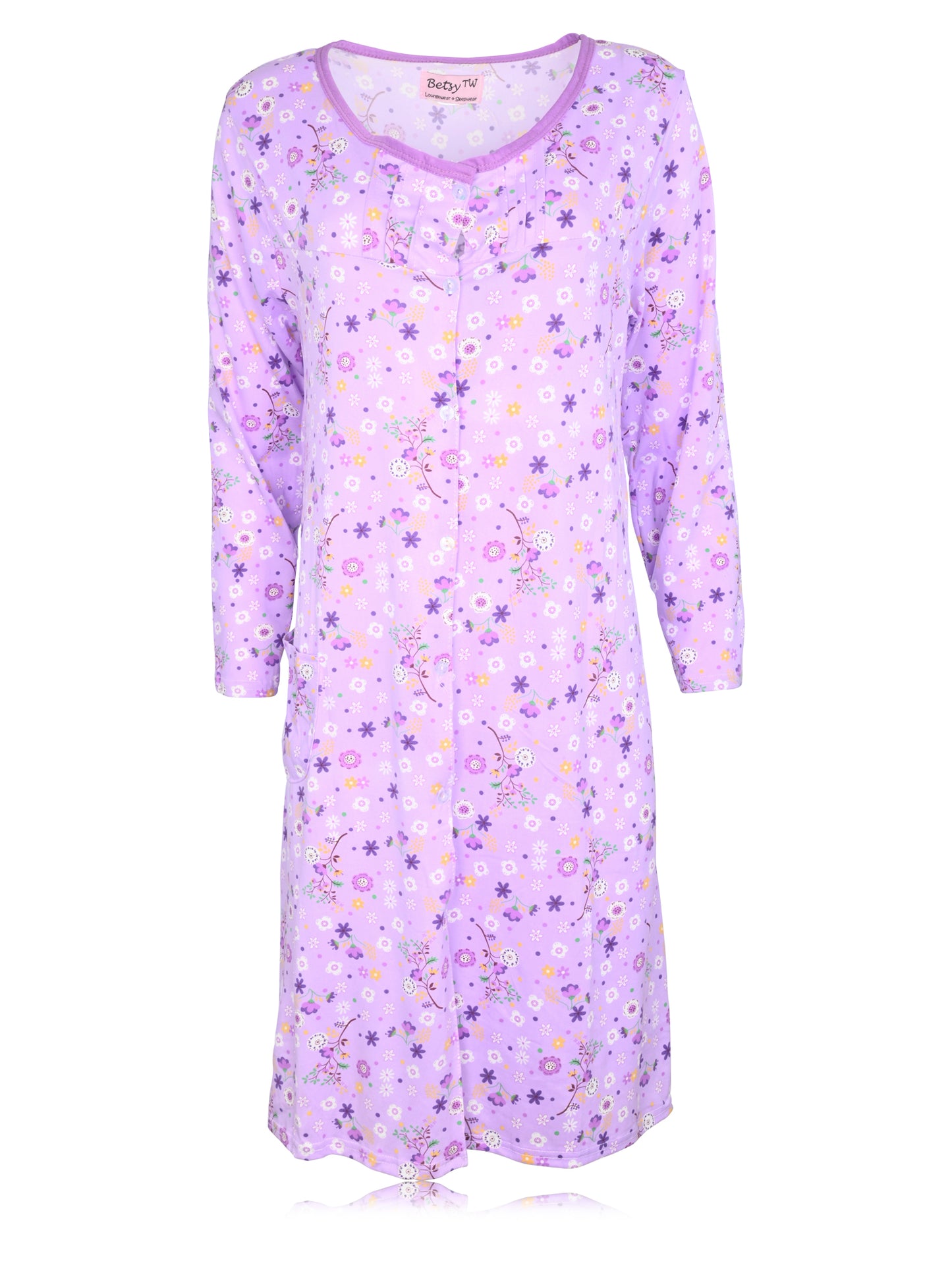 JEFFRICO Womens Long Sleeve Nightgowns Sleepwear Soft Pajama Dress Nightshirts