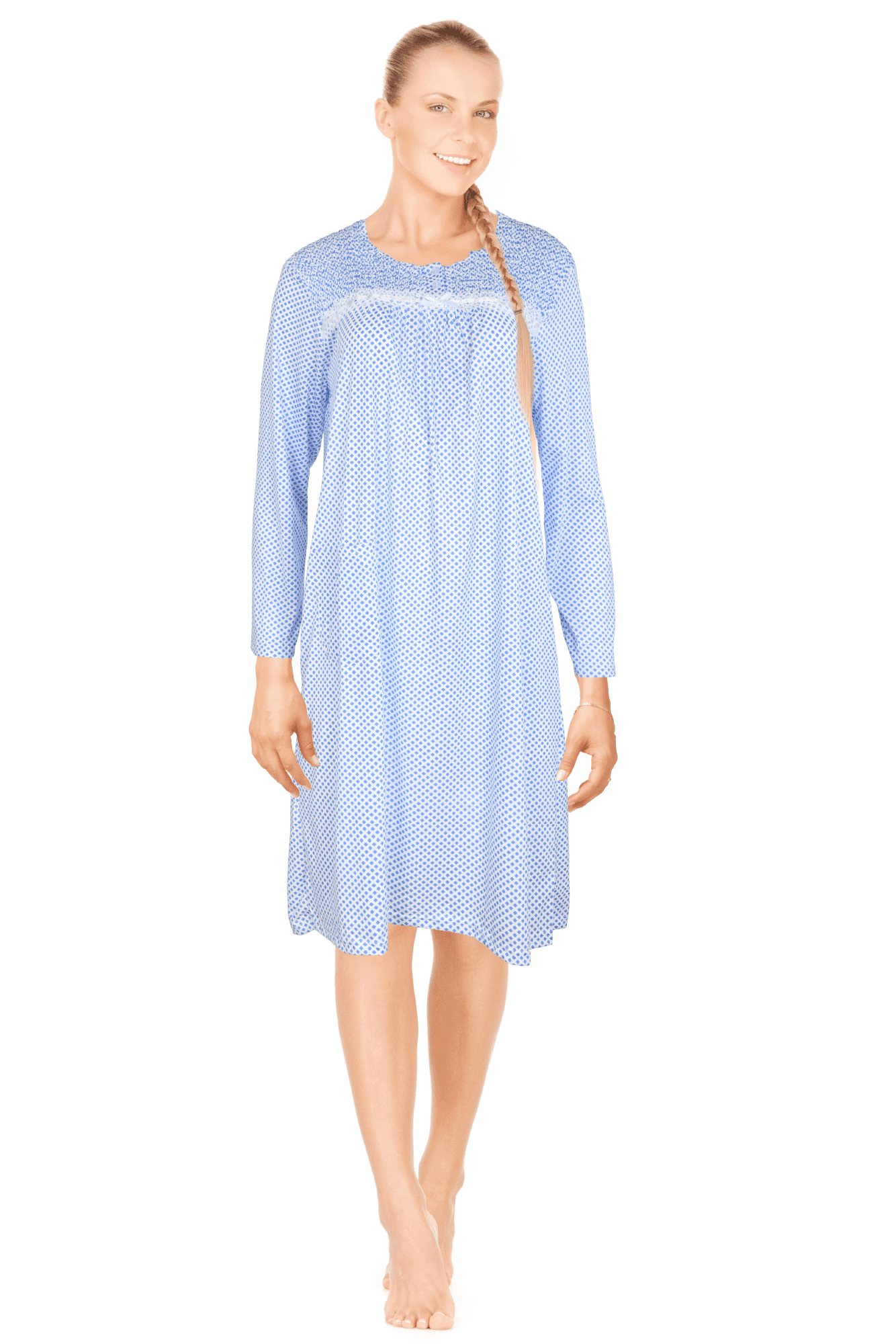 JEFFRICO Womens Long Sleeve Nightgowns Sleepwear Soft Pajama Dress Nightshirts