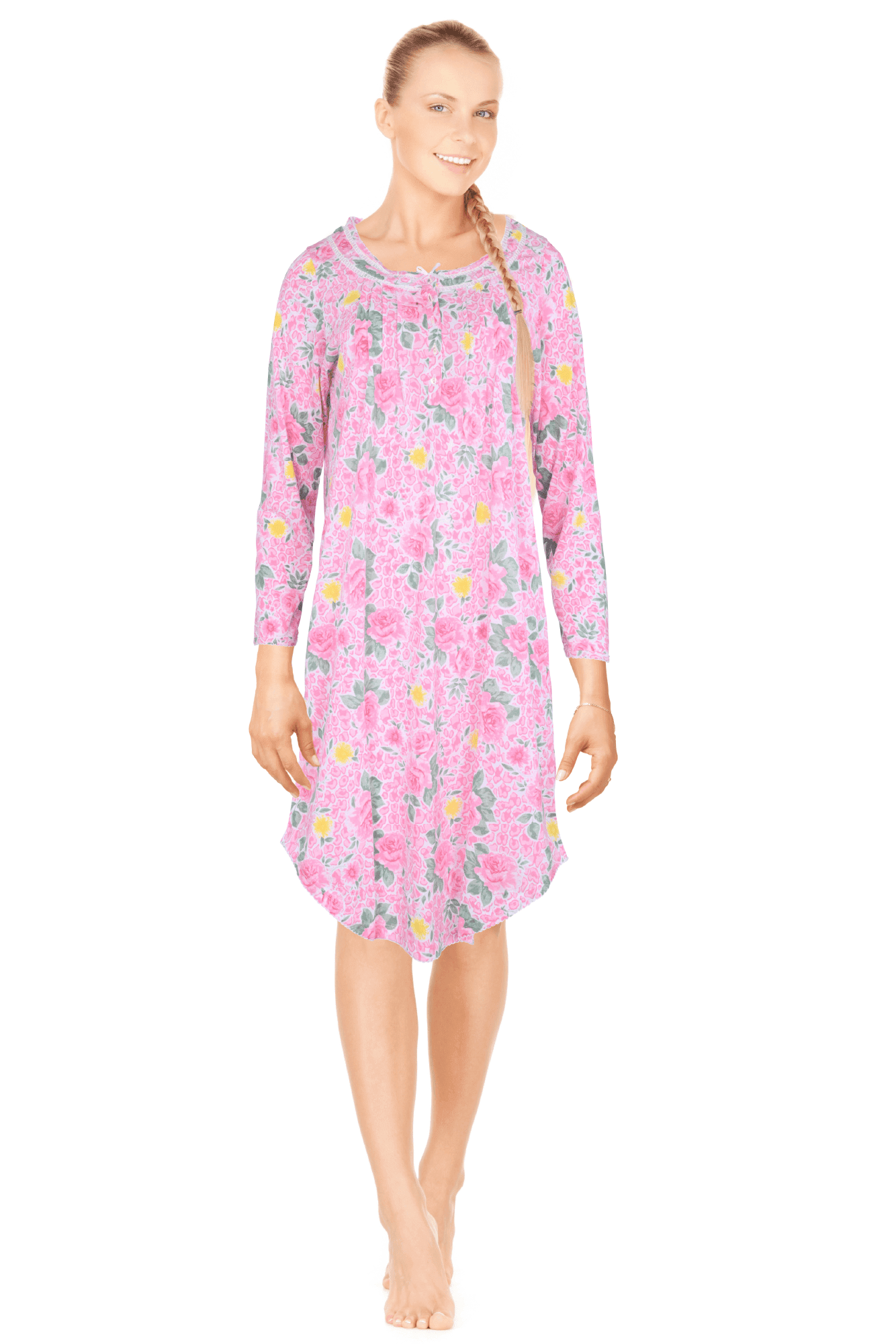 JEFFRICO Womens Long Sleeve Nightgowns Sleepwear Soft Pajama Dress Nightshirts