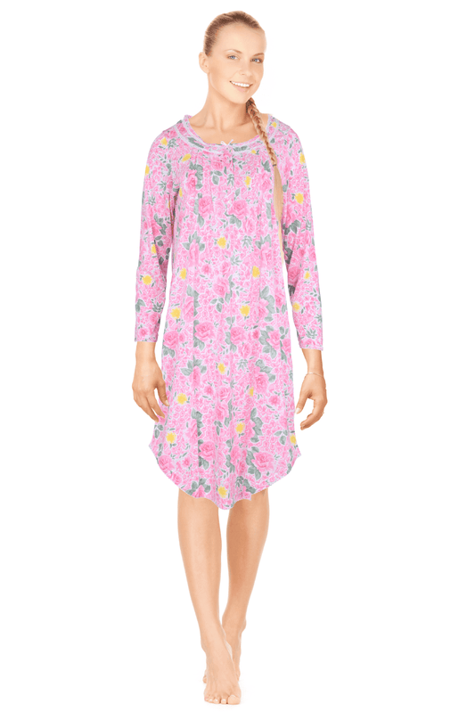 JEFFRICO Womens Long Sleeve Nightgowns Sleepwear Soft Pajama Dress Nightshirts
