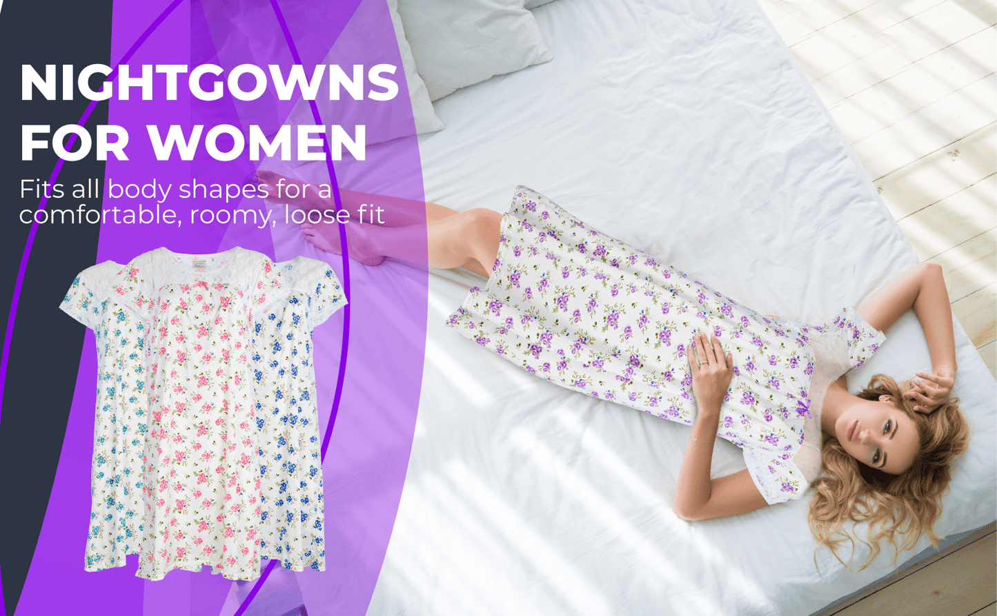 JEFFRICO Womens Nightgowns Sleepwear Soft Pajama Dress Nightshirts