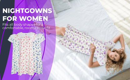 JEFFRICO Womens Nightgowns Sleepwear Soft Pajama Dress Nightshirts