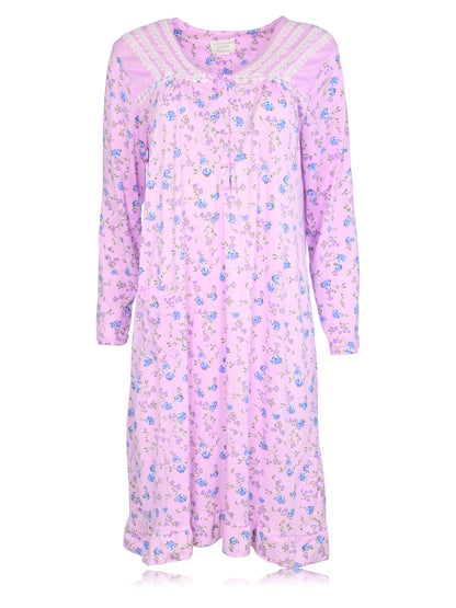 JEFFRICO Womens Long Sleeve Nightgowns Sleepwear Soft Pajama Dress Nightshirts
